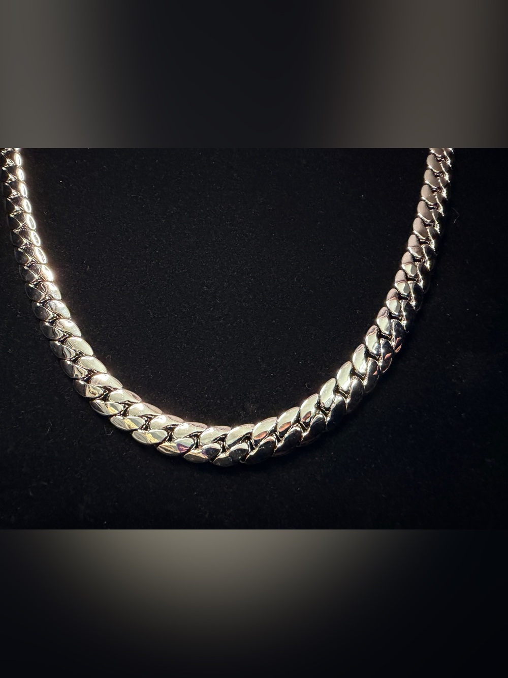 Miami Cuban 22in 8MM Italy 925 Stamped silver filled necklace w/box lock RARE